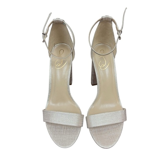 Sam Edelman Women’s Yaro Sandals Size 10.5 Metallic gold Ankle Strap Shelf pull - Picture 3 of 13